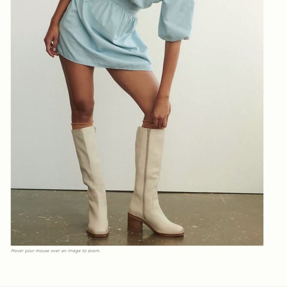 Seychelles Shoes - Anthropologie x Seychelles "Itinerary" Knee High Boots, Cream Leather Size 8.5